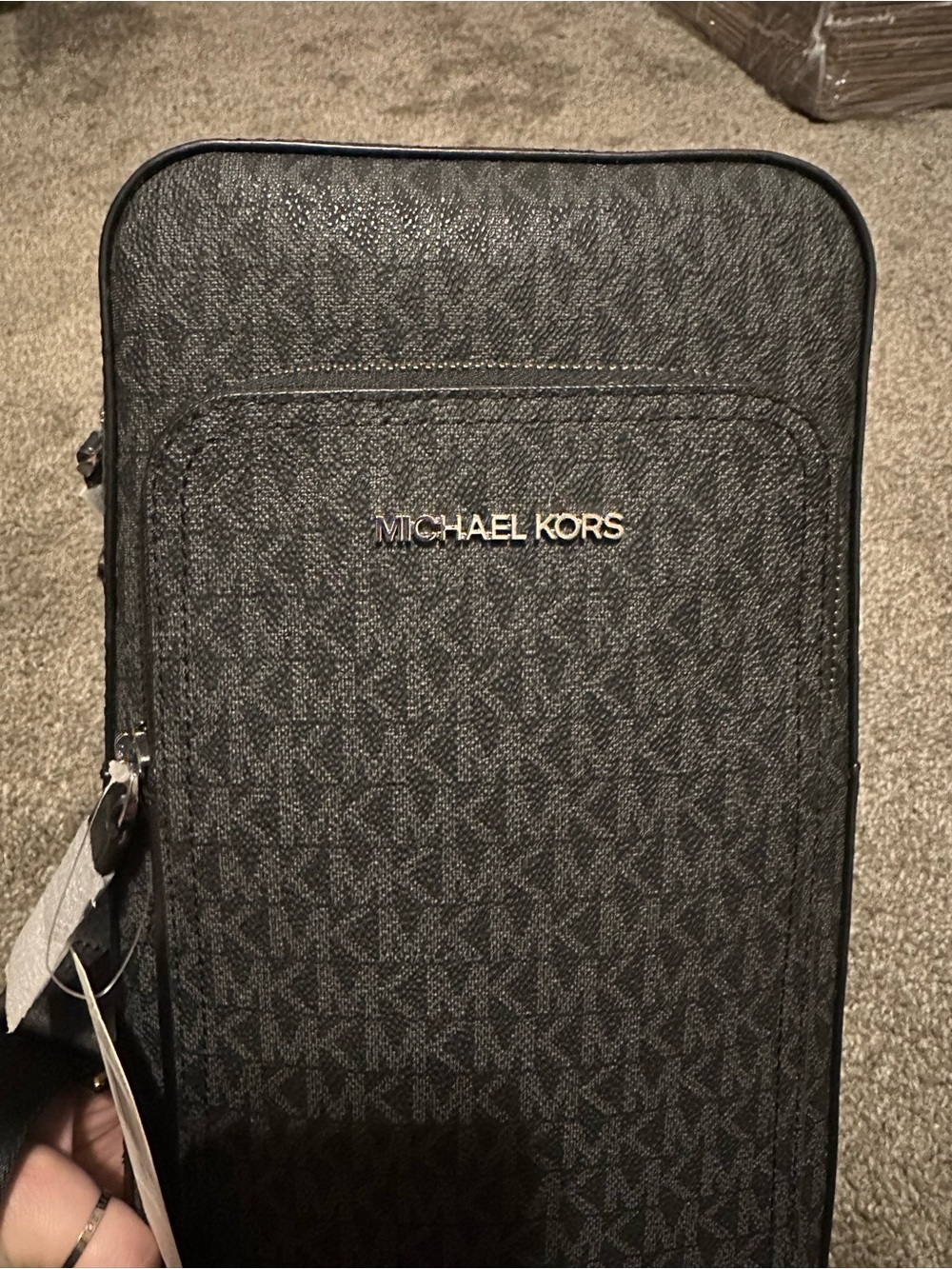 Michael Kors Black Signature MK Monogram Crossbody Messenger